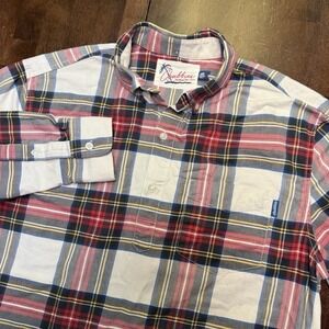 Chubbies Flannel Shirt Mens Large Red Plaid The Nutter Button Long Sleeve Casual